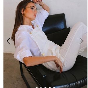 Weworewhat white linen overalls